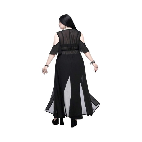 Boho Goth Sheer Lace Chiffon Black - Picture 5 of 9